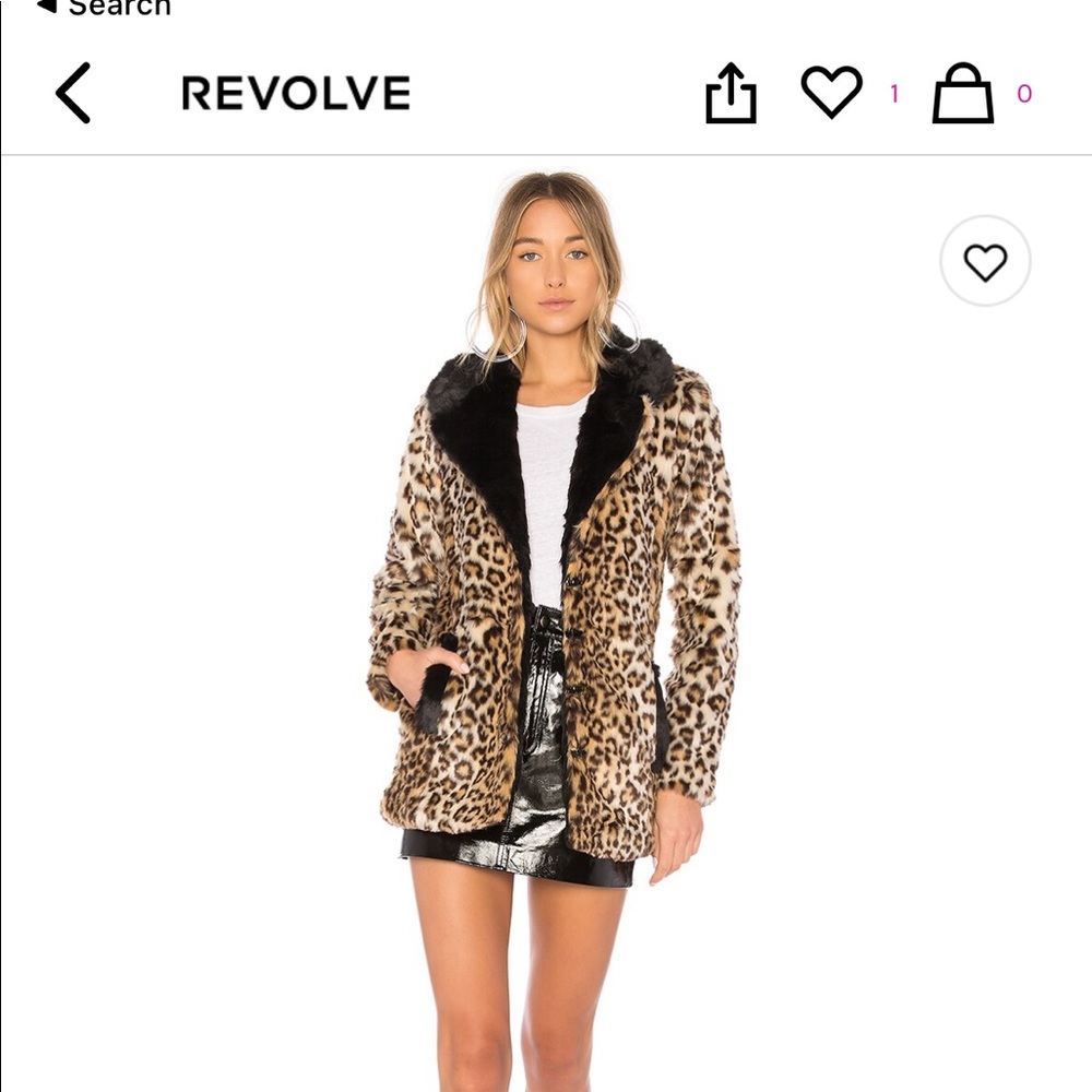 LPA leopard faux fur 414 revolve coat  worn 2 times like new